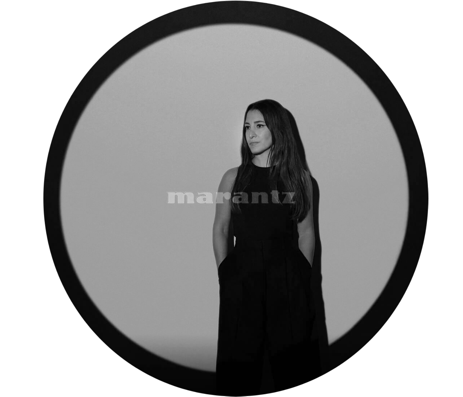 Woman posing in black & white