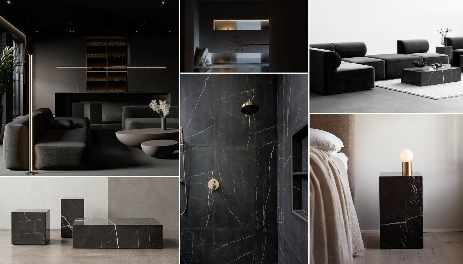 Midnight Sky mood board with ordinary objects in household