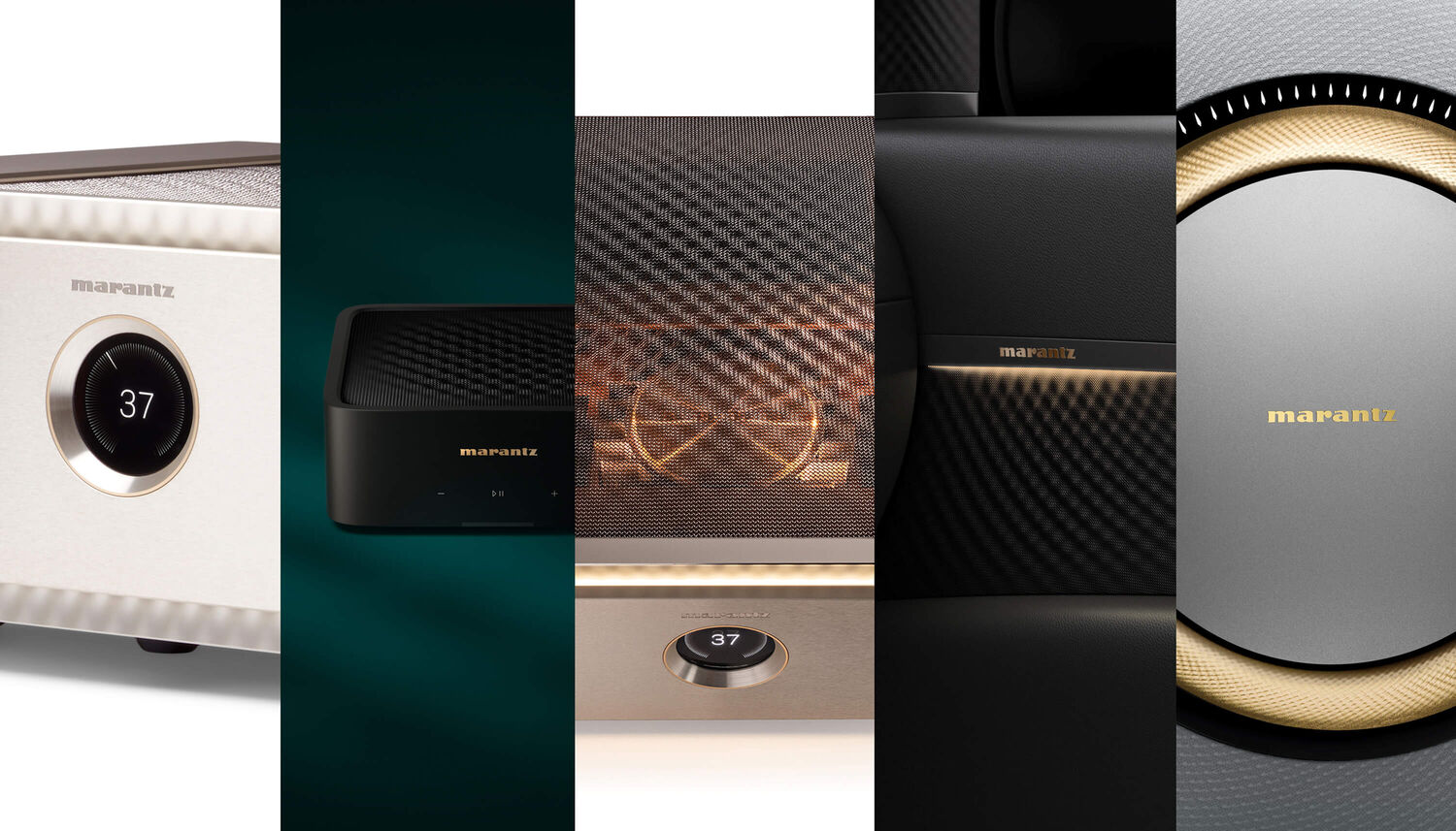 5 Marantz products collaged together