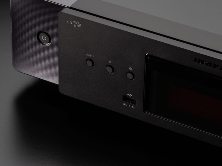 Close up of corner of CD 70 Black with buttons